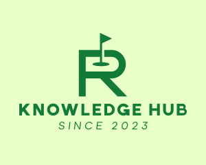 Green Golf Course Letter R logo