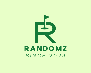 Green Golf Course Letter R logo design