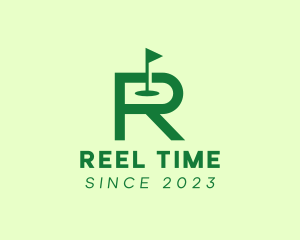 Green Golf Course Letter R logo design