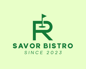 Green Golf Course Letter R logo