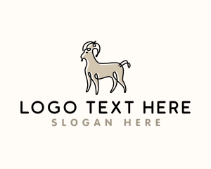 Farm Goat Animal logo