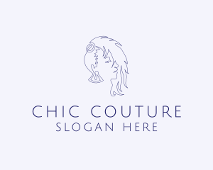 Hairstyle Woman Fashion Accessories  logo design