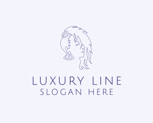 Hairstyle Woman Fashion Accessories  logo design