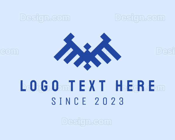 Geometric Pixel Bird Logo