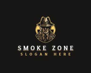 Smoking Inspector Detective logo design