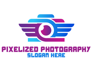 Abstract Wing Camera Outline logo design