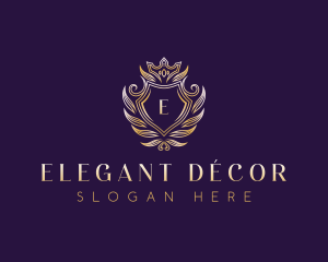 Elegant Crown Crest logo design