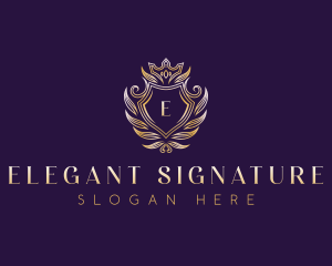 Elegant Crown Crest logo design