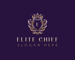 Elegant Crown Crest logo design