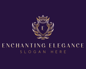 Elegant Crown Crest logo design