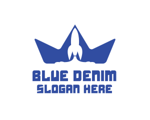 Blue Rocket Crown logo design