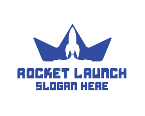 Blue Rocket Crown logo design