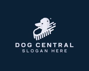 Dog Grooming Brush logo design