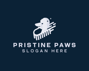 Dog Grooming Brush logo design