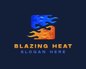 Fire Flame Heating Energy logo design