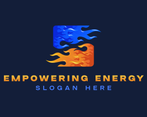 Fire Flame Heating Energy logo design