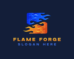 Fire Flame Heating Energy logo design