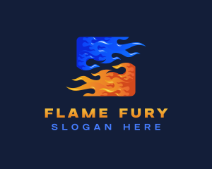 Fire Flame Heating Energy logo design