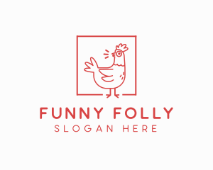 Quirky Farm Chicken logo design