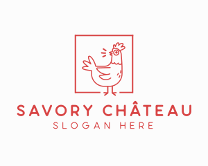 Quirky Farm Chicken logo design