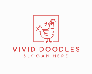 Quirky Farm Chicken logo design