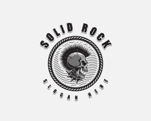 Punk Skull Rockstar logo design