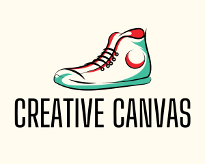 Hipster Sneakers Shoes  logo design