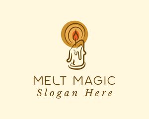 Melting Candlestick Light logo design