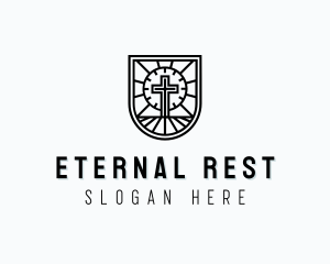 Church Shield Cross logo design