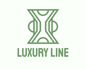 Green Line Art Hourglass  logo design