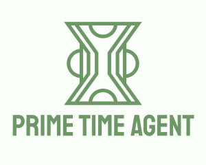 Green Line Art Hourglass  logo design