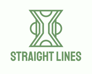 Green Line Art Hourglass  logo design