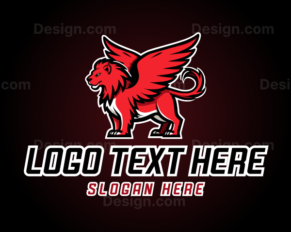 Red Griffin Mascot Logo