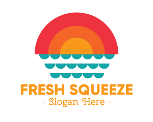 Summer Ocean Sunset logo design