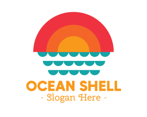 Summer Ocean Sunset logo design