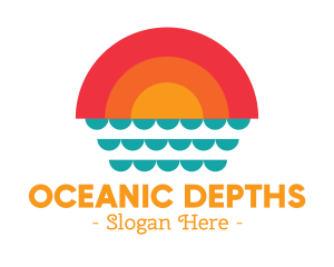 Summer Ocean Sunset logo design