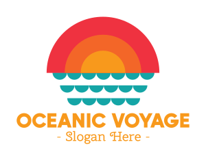 Summer Ocean Sunset logo design