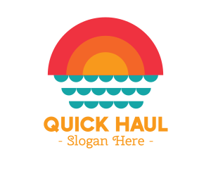 Summer Ocean Sunset logo design