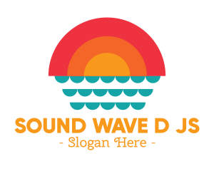 Summer Ocean Sunset logo design