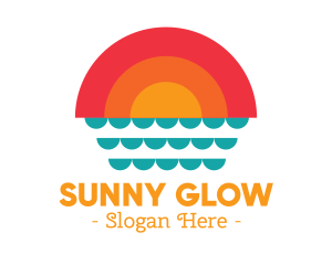 Summer Ocean Sunset logo design