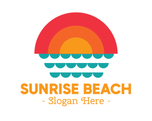 Summer Ocean Sunset logo design