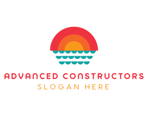 Summer Ocean Sunset logo design