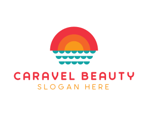 Summer Ocean Sunset logo design