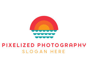 Summer Ocean Sunset logo design