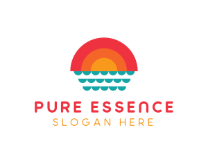 Summer Ocean Sunset logo design