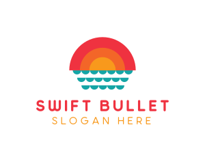 Summer Ocean Sunset logo design