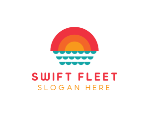 Summer Ocean Sunset logo design