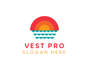 Summer Ocean Sunset logo design