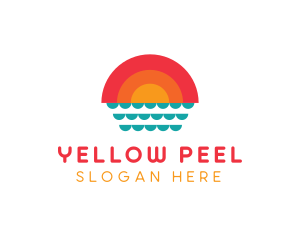 Summer Ocean Sunset logo design