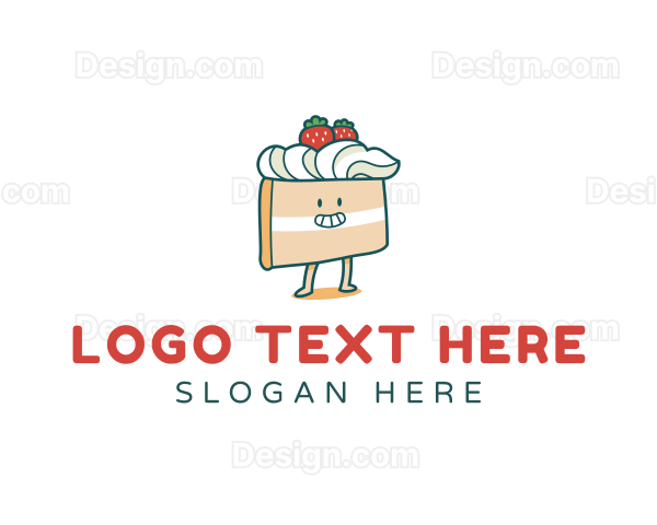 Cute Cake Slice Logo